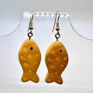 Goldfish Earrings - Snack Earrings - Teacher Earrings - Food Earrings - Fish Ear